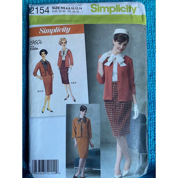 Simplicity Sewing pattern 2154 Suit skirt blouse blazer sz 6-14 - Picture 1 of 5